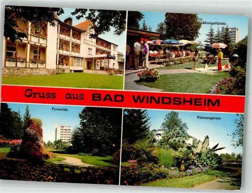 Bad Windsheim 1980 Minigolf Pyramide Palmengarten Kurzentrum Augistinum
