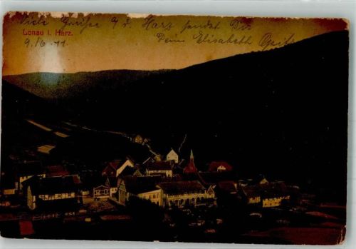 Lonau 1911 Panorama des Ortes mit St. Michaelis-Kirche