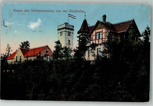 Pulsnitz 1927 Schwedenstein Fahne Schwarz-Weiß-Rot