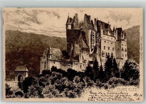Wierschem 1904 Burg Eltz sign. Jander, Carl
