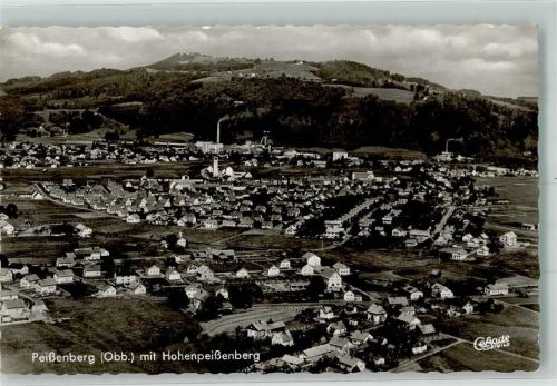 Peißenberg Fliegeraufnahme des Ortes mit Hohenpeißenberg