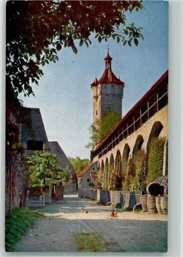 Rothenburg Hildenbrand Hans um 1910 - 25 Klingentorturm Stadtmauer u. Wehrgang F.Ph.G. 3027