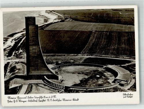 Laboe Fliegeraufnahme vom Marine-Ehrenmal Fotograf Urbahns NS Deutscher Marinebund WK II Verlag Dieterle & Sohn Nr. 17
