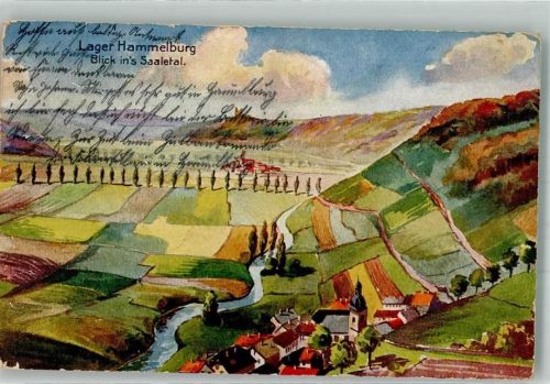 Lager Hammelburg 1911 Das Saaletal Künstlerkarte