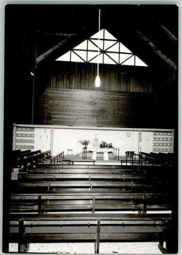Fischbeck Inneres der Kirche Maria Königin des Friedens Foto Original aus Archiv eines Ansichtskartenverlages Ort handschriftlich
