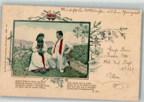 1900 sign. Widmayer P. Gedicht J. Kocher`s Kunstverlag 97