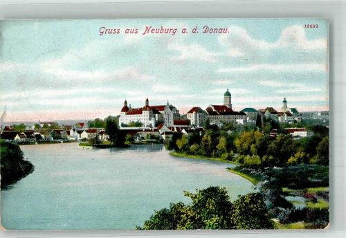 Neuburg 1908 Panorama des Ortes mit Schloss Pfarrkirche St. Peter und Hofkirche