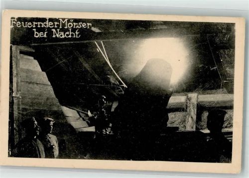 Feuernder Mörser bei Nacht Res. -Inf. -Regiment No. 103 1. Bataillon 3. Kompagnie