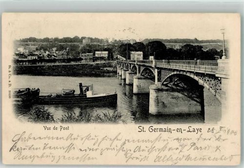 Saint-Germain-en-Laye 1900 Frachtschiff Brücke