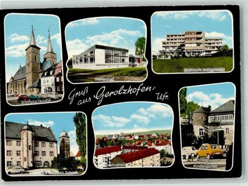 Gerolzhofen Stadtpfarrkirche Schwimmbad Wohnstift Steigerwald Echtersches Schloss Kindergarten Verlag Dennerlein