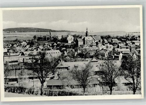 Arzberg Panorama des Ortes mit Ev. Kirche Fotograf Küspert