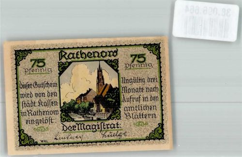 Rathenow Notgeld 75 Pfennig Zietenhusar