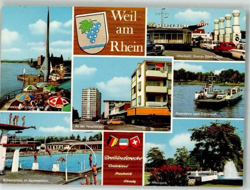 Weil am Rhein Schweizer Dreiländerecke Schwimmbad Hauptstraße Grenze Basel-Weil Rheinfähre Rheinpark