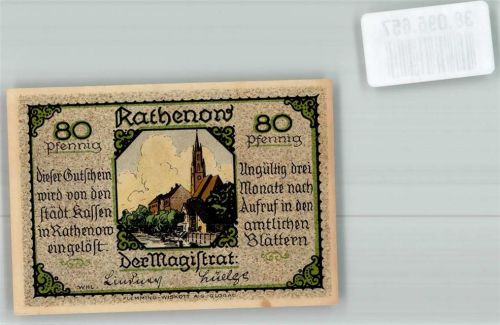 Rathenow MNotgeld Zietenhusar 80 Pfennig