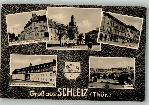 Schleiz Hotel HO Bayrischer Hof Rathaus Marktplatz Kreisratsgebäude Ernst Thälmann
