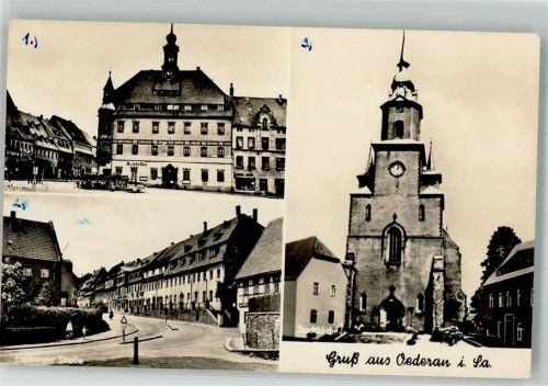 Oederan Markt Rathaus Freiberger Straße Stadtkirche