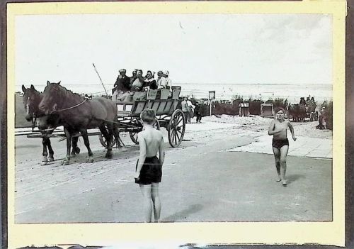 Duhnen Foto montiert auf Karton Wattwagen Fotograf Otto Schulze