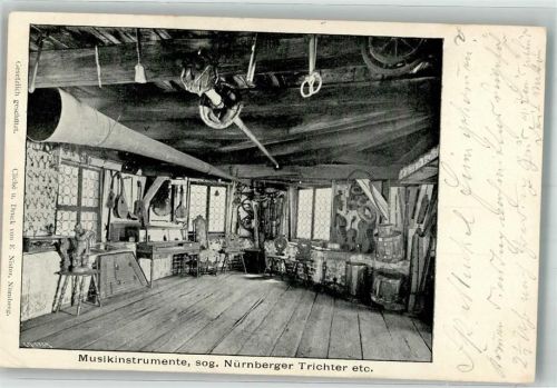 Nürnberg 1902 Sammlung von Musikinstrumenten mit Nürnberger Trichter Verlag Nister