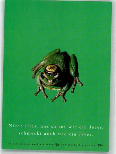 Jever Frosch mit Kronkorken der Jever-Brauerei