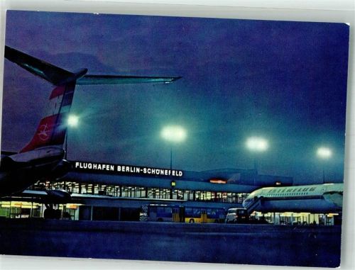 Schönefeld Interflug TU 134 A Deutsche Demokratische Republik bei Nacht