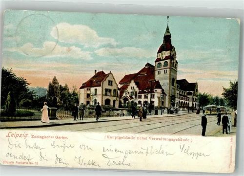 Leipzig 1907 Haupt- u. Verwaltungsgebäude Straßenbahn