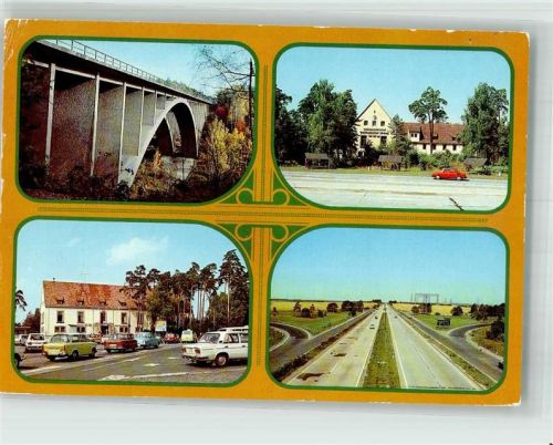 Hermsdorf Hermsdorfer Kreuz Teufelstalbrücke Mitropa-Autobahnhotel Fotograf Lindner/Meister/Piehler VEB Bild und Heimat