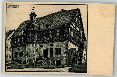 Grünsfeld 1918 sign. Leibinger Rathaus