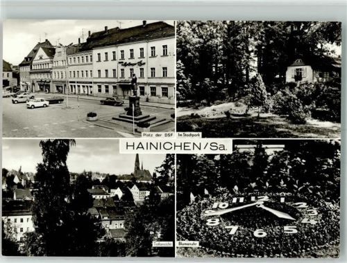 Hainichen Platz der DSF Blumenuhr Im Stadtpark VEB Bild und Heimat