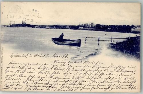 Heikendorf 1899 Fischerboot auf der Kieler Förde Verlag Glückstadt & Münden 1167