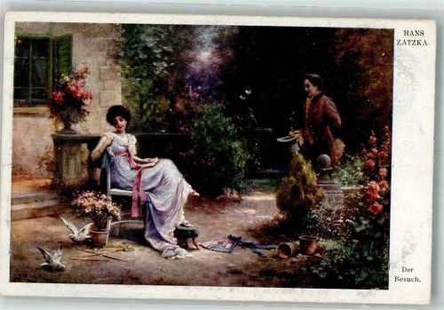 Der Besuch Tauben Poesie / Liebe Galerie Wiener Künstler Nr. 909 W.R.B. & Co.