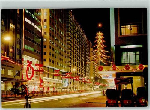 Hongkong Foto AK Weihnachten Nacht