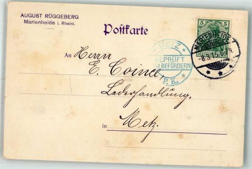 51709 W5277 Marienheide 1915 - Geschäftskorrespondenz Firma August Rüggeberg Zensurstempel