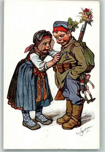 Kinder Uniform Bayern Trachten Künstlerkarte Nr. 13 Verlagsanstalt Siegfried Bäcker