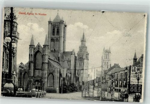 Gand 1914 Kirche St. Nicolas Feldpost WK I