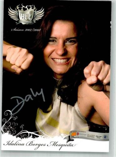 Leipzig 2007 Beidseitiges Portrait mit Autogramm der Handballspielerin Idalina Borges Mesquita des HC Leipzig