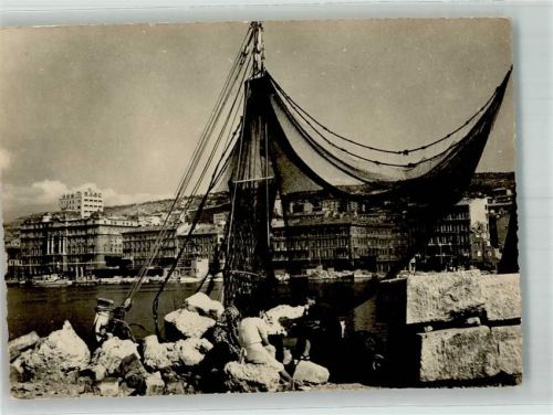 Rijeka 1955 Fischerboot Hafen