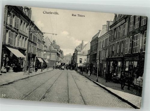 Charleville Rue Thiers Geschäft Straßenbahn