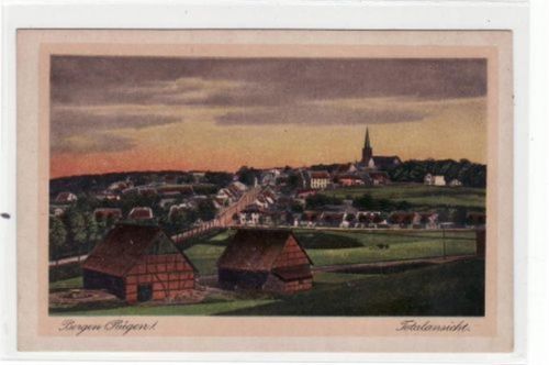 Bergen Bergen (Rügen) mit Totalansicht ungelaufen Gute Erhaltung.