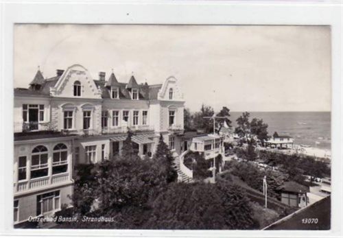 Seebad Bansin Ostseebad Bansin mit Strandhaus gelaufen 1938. Leichter Stempeldurchdruck, sonst gut erhalten.