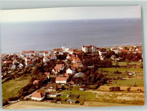 Duhnen Fliegeraufnahme des Ortes mit Jugendherberge Ove Ovens Haus Foto Original aus Archiv eines Ansichtskartenverlags Ort handschriftlich