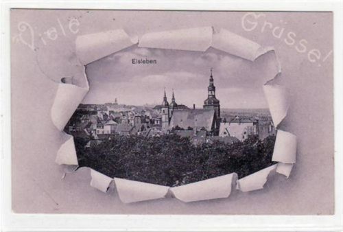 Lutherstadt Eisleben Viele Grüsse aus Eisleben mit Blick auf die Kirche gelaufen von 1911. Gute Erhaltung.