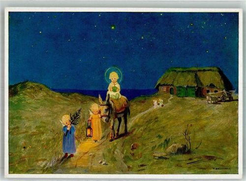 Weihnachtsglück Engel führen Esel mit dem Christkind Verlag Ars Sacra Nr. 4562