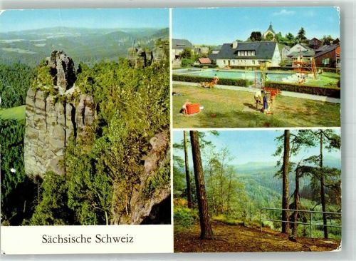 Hinterhermsdorf Schrammsteine Schwimmbad Fotograf Corazza VEB Bild und Heimat