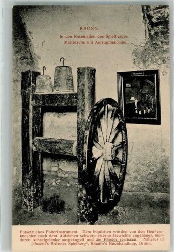 Brno Kasematten d. Spielberges Marterzelle m. Aufzugmaschine
