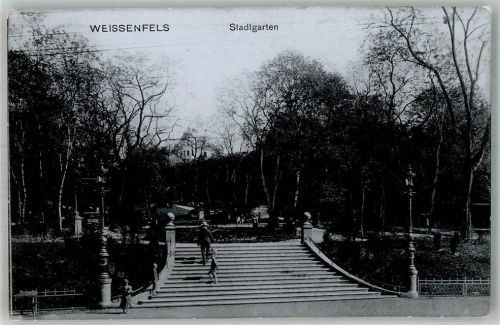 Weißenfels 1906 Stadtgarten Treppen Mann Kind