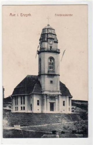 Aue Aue mit Friedenskirche gelaufen von 1918. Gute Erhaltung.