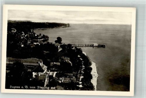 Hagnau Fliegeraufnahme des Ortes mit der Seebrücke