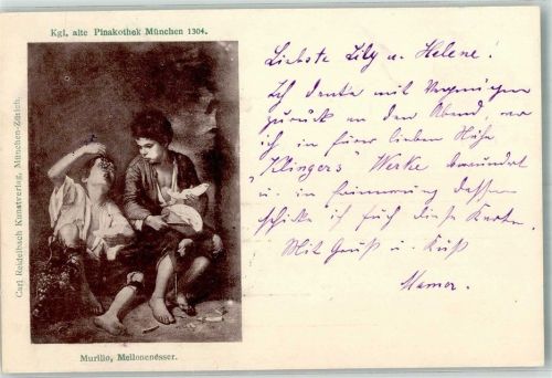 München 1897 Kindliche Melonenesser in der Alten Pinakothek Adelskorrespondenz