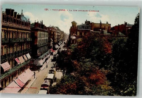 Toulouse 1930 Geschäft Straßenbahn La rue d´Alsce-Lorraine