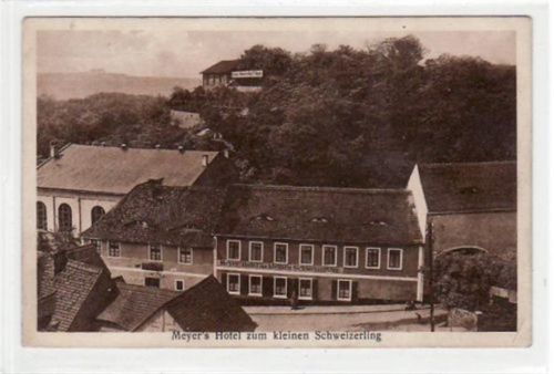 Wittin mit Hotel " kleiner Schweizerling " gelaufen von 1923 kleiner Knick unten rechts, leicht stockfleckig, sonst gut erhalten.